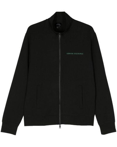 Armani Exchange Logo-print Modal Blend Sweatshirt - Black