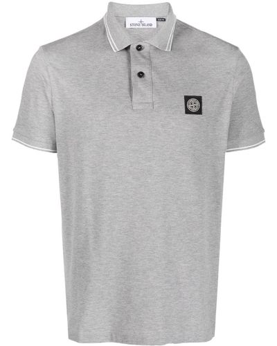 Stone Island Polo con logo Compass - Grigio