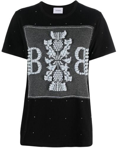 Barrie Logo-embroidered Embellished T-shirt - Black
