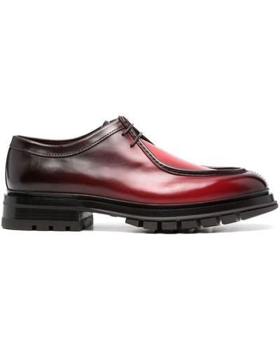 Santoni レースアップ デッキシューズ - レッド