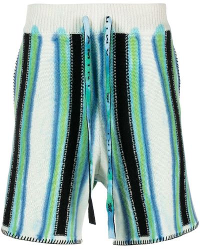 Amiri Baja Tie-dye Knitted Shorts - Green
