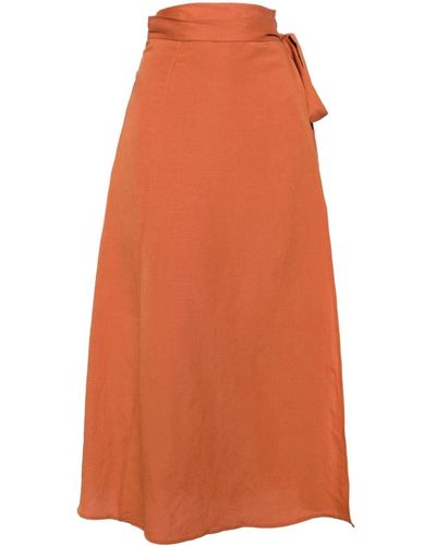 Voz High-waisted Wrap Maxi Skirt - Orange