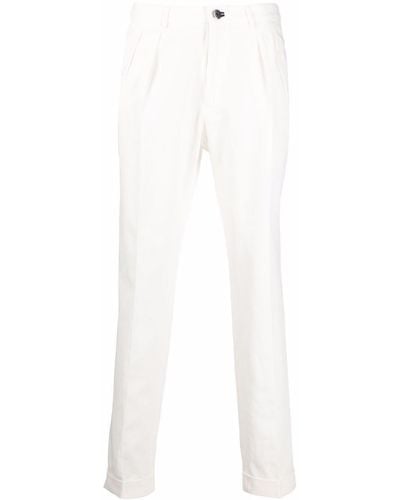 Incotex Pantalones chinos con pinzas - Blanco