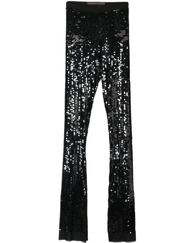 Rick Owens Elasticated-waist Sequined Trousers - Black
