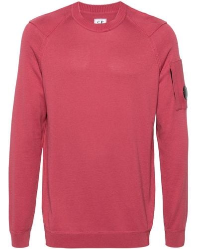 C.P. Company Goggles-detailed Cotton Sweater - Pink