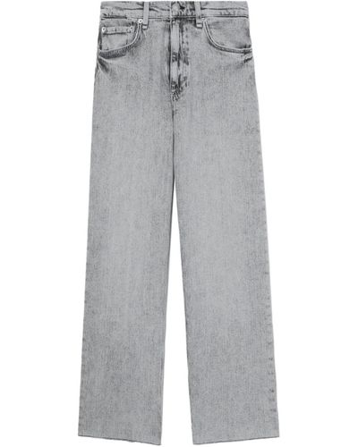 Rag & Bone Acid-wash Mid-rise Straight-leg Jeans - Grey