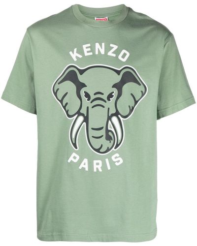 KENZO T-shirt Met Logoprint - Groen