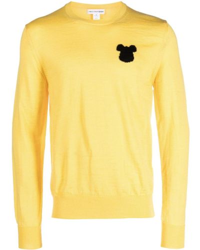 Comme des Garçons Intarsia-knit Crewneck Sweater - Yellow