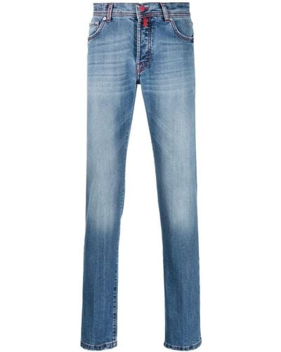 Kiton Halbhohe Straight-Leg-Jeans - Blau