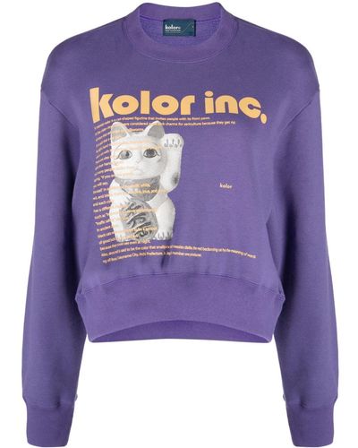 Kolor Sweater Met Logoprint - Blauw