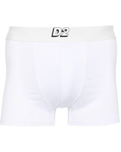 DSquared² Logo-waistband Stretch-modal Boxer Briefs - White