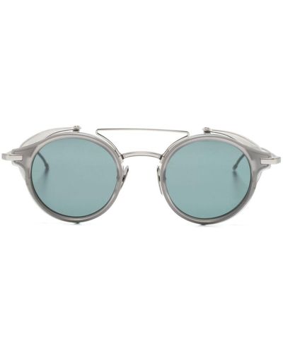 Thom Browne Sonnenbrille mit rundem Gestell - Blau