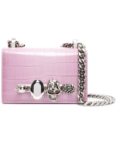 Alexander McQueen Four-ring Detail Crossbody Bag - Pink