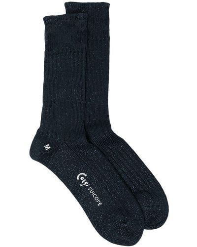 Suicoke Logo-print Ankle Socks - Blue
