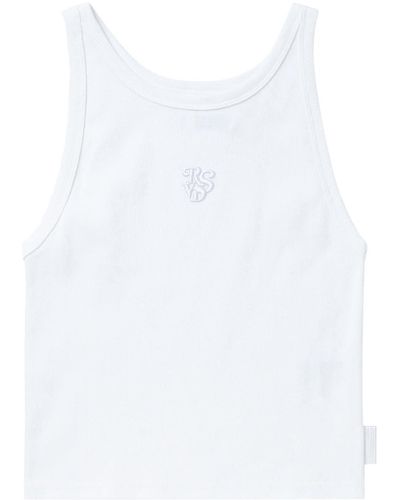 Izzue Ribbed-knit Tank Top - White