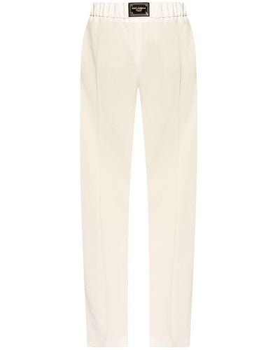 Dolce & Gabbana High-waisted Wool Trousers - White