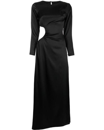 Cynthia Rowley Striking Silk Maxi Dress - Black