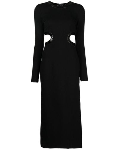 STAUD Long Sleeve Dolce Dress - Black