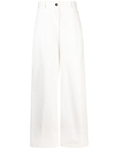 Jil Sander Wide-leg Cotton Pants - White