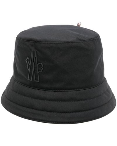 3 MONCLER GRENOBLE Sombrero de pescador con logo - Negro