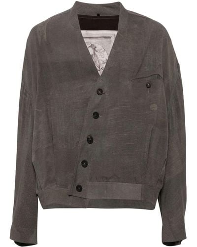Ziggy Chen Asymmetric-fastening Shirt Jacket - グレー