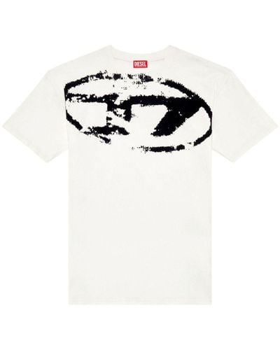 DIESEL T-boxt フロックロゴ Tシャツ - ホワイト