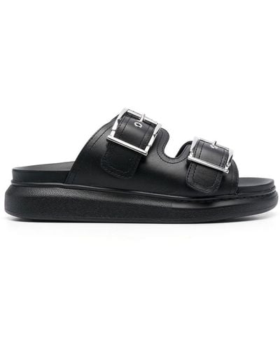 Alexander McQueen Double-strap Flat Sandals - Black