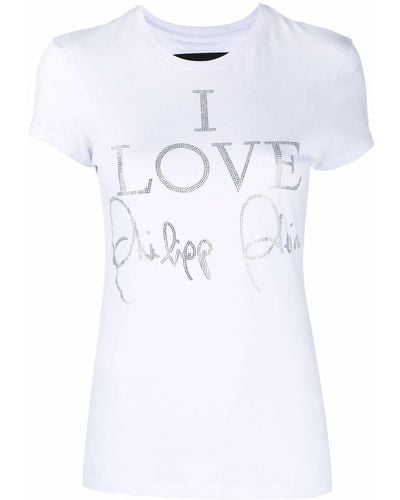 Philipp Plein I Love ビジューディテール Tシャツ - ホワイト