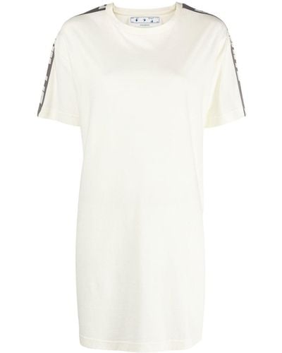 Off-White c/o Virgil Abloh T-Shirtkleid mit seitlichen Streifen - Natur