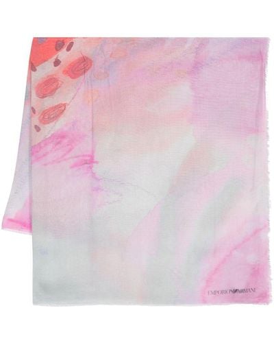 Emporio Armani Schal mit Print - Pink