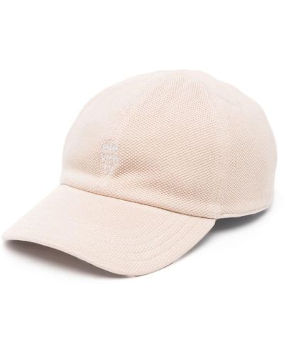 Eleventy Logo-embroidered Waffle-knit Cap - Natural
