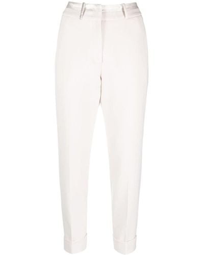 Peserico Tapered-leg Cropped Trousers - White