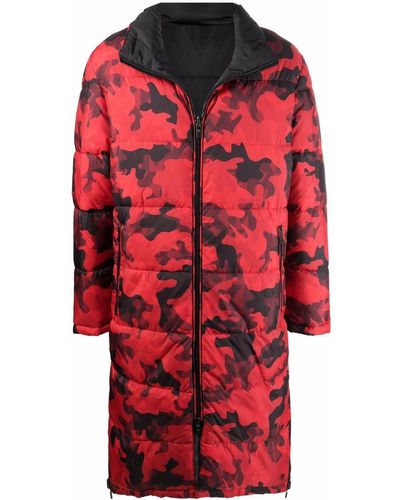 Michael Kors Camouflage-print Reversible Coat - Red