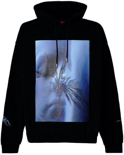 A BETTER MISTAKE Face To Face Drawstring Hoodie - Blue