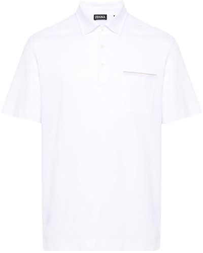 Zegna Poloshirt mit Brusttasche - Weiß
