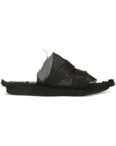 Yohji Yamamoto Frayed Layered Sandals - Black