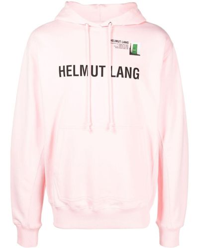 Helmut Lang Logo-print Cotton Hoodie - Pink