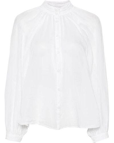 Forte Forte Manteau-chemise à design sans col - Blanc