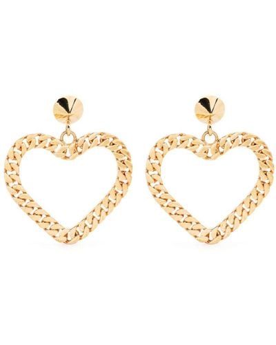 Moschino Heart-shape Chain-link Clip-on Earrings - Metallic