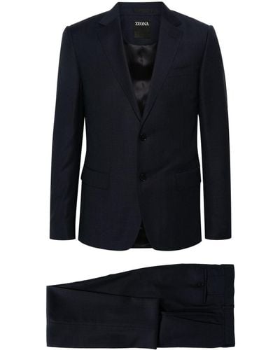 Zegna Single-breasted Wool Suit - Blue