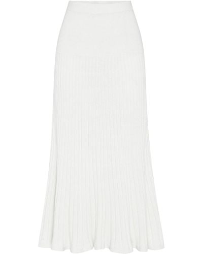 Anna Quan Amber Ribbed-knit Maxi Skirt - White