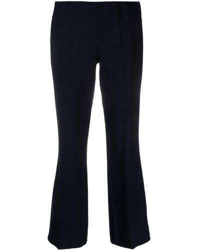 P.A.R.O.S.H. Cropped Flared Virgin Wool Pants - Blue