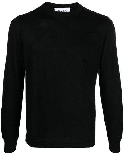 Eraldo Crew-neck Wool-blend Sweater - Black