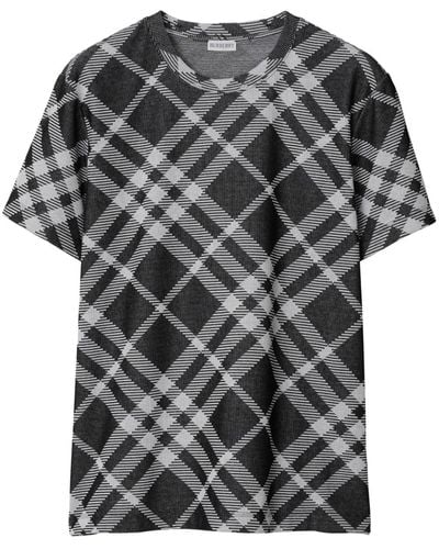 Burberry Nova Check Short-sleeve T-shirt - Gray