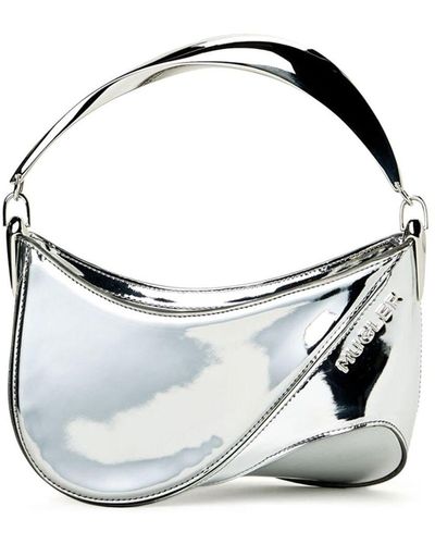 Mugler Small Spiral Curve 01 Foiled Tote Bag - White