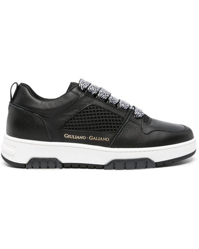 Giuliano Galiano Vyper Logo-print Leather Sneakers - Black