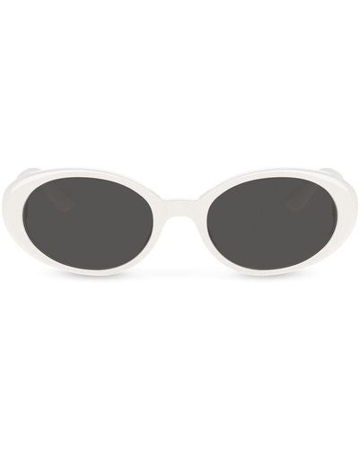 Dolce & Gabbana Re-edition Dna Oval-frame Sunglasses - White