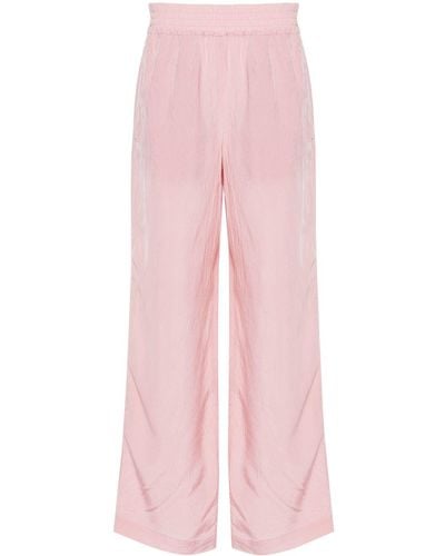 Victoria Beckham Crinkled Straight-leg Trousers - Pink
