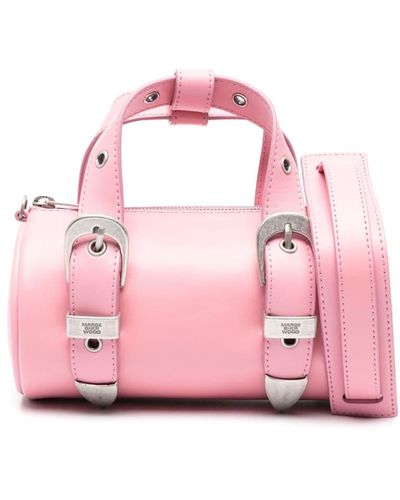 Marge Sherwood Logo-engraved Leather Tote Bag - Pink