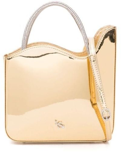 Le Silla Small Ivy Metallic-leather Tote Bag - Natural